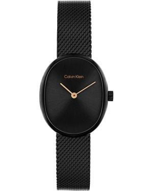 Calvin Klein Euphoria Black Ip Stainless Steel Mesh Bracelet Watch