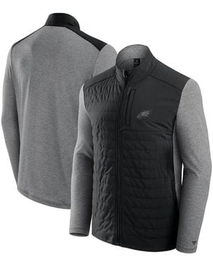 Fanatics And Black/heather Gray Philadelphia Eagles Front Office Tonal Full-zip Jacket