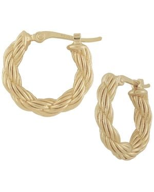 Macy's Sculptured Rope Chain Hoop Earrings - Metallic