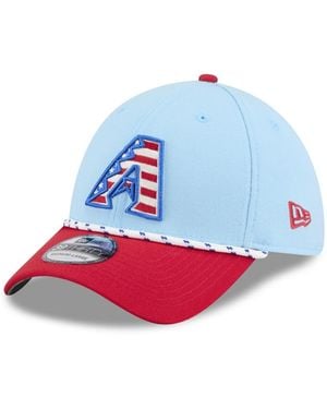 KTZ Light Blue/red Arizona Diamondbacks 2025 Fourth Of July 39thirty Flex Hat - White