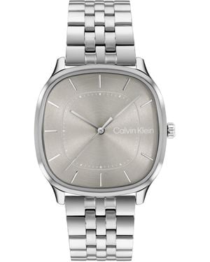 Calvin Klein Ck Shape Silver-tone Stainless Steel Bracelet Watch 37mm - Gray