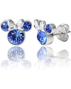 Disney Minnie Mouse Birthstone Stud Earrings - Blue