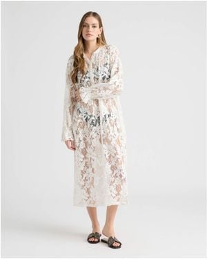 NVLT Long Shirt Dress - White