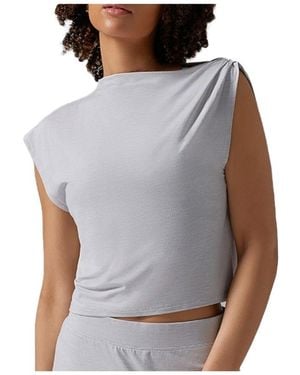 Tavi Brushed Tec Knit Asymmetrical Tee - Black