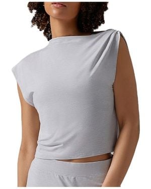 Tavi Brushed Tec Knit Asymmetrical Tee - Black