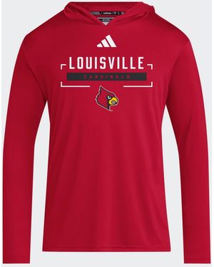 adidas Louisville Cardinals Legacy On Lock March Madness D4t Hooded Long-sleeve T-shirt - Red