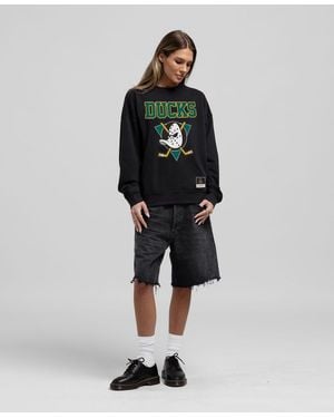 Mitchell & Ness Anaheim Ducks Core Oversized Sweatshirt - Black