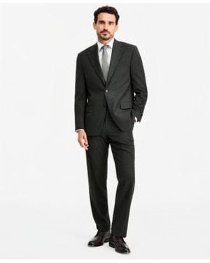 Michael Kors Classic Fit Wool Blend Stretch Plaid Suit Separates - Black
