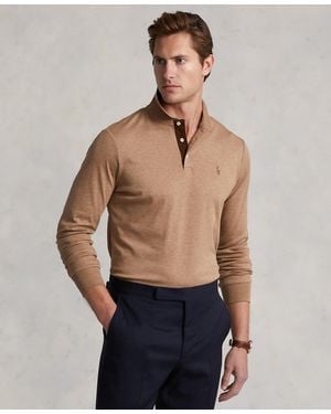 Polo Ralph Lauren Classic-fit Long Sleeve Soft Cotton Polo Shirt - Blue