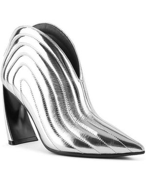 United Nude Zuma Luna Hi Leather Quilted Pointed-toe Booties - White