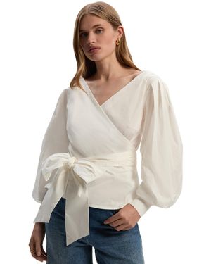 Karen Millen Woven Wrap Detail Blouse - Natural