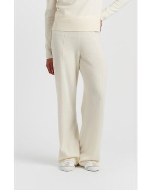 Chinti & Parker Wool & Cashmere Wide Leg Track Pant - White