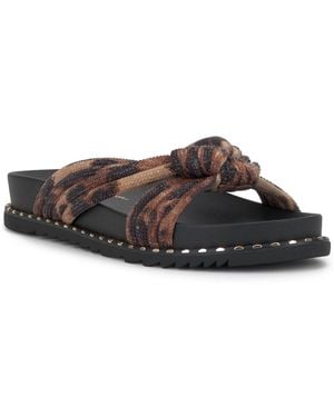 Jessica Simpson Cilleva Knotted Footbed Flat Sandals - Brown