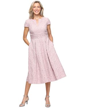 Alex Evenings A Line Midi Dress - Pink