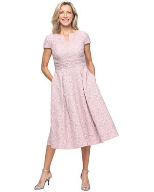 Alex Evenings A-line Midi Dress - Pink