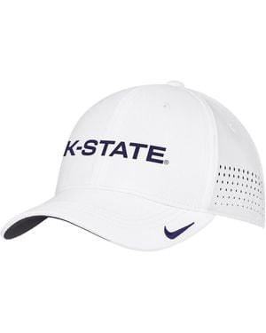 Nike Kansas State Wildcats Stretch-twill Embroidered Logo Swooshflex Baseball Cap - White