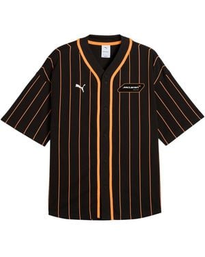 PUMA Mclaren Baseball Jersey V-neck T-shirt - Black