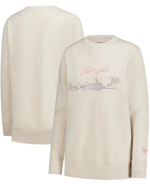 Image One Clemson Tigers Campus Wash Fleece Sweatshirt - White