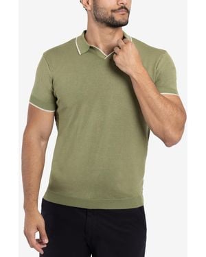 Xray Jeans Collar V-neck Polo Sweater - Green