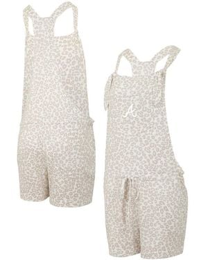 Concepts Sport Atlanta Braves Montana Hacci Knit Romper Overalls - White