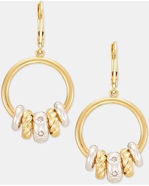 Anne Klein Pave Starburst Rondelle Drop Earrings - Metallic