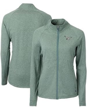 Cutter & Buck Philadelphia Eagles Gridiron Classics Logo Adapt Eco Knit Heather Full-zip Jacket - Green