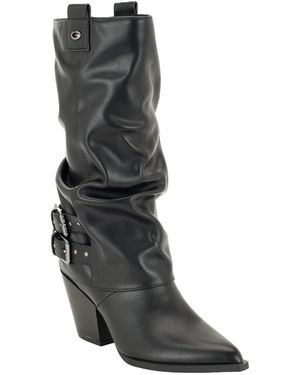 Guess Nianna Western Mid Calf Fold Over Boots - Gray