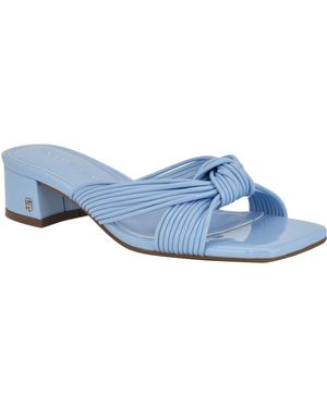 Tommy Hilfiger Philie Knotted Crisscross Block Heel Sandals - Blue