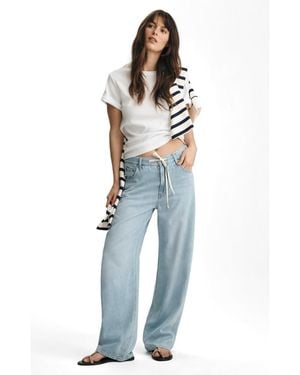 Mavi Nella Adjustable Drawstring Wide Leg In - Blue