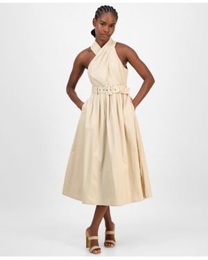 Rachel Roy Tory Cotton Halter Midi Dress - Natural