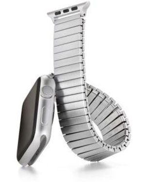 Speidel Twist O Flex Band Compatible For Use With The Apple Watch Series 1 8 42 44 45mm In Brushed Size 12 - White