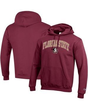 Champion Florida State Seminoles Arched Logo Fleece Pullover Hoodie - Red