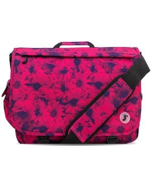 J World Thomas 16" Messenger Bag With Laptop Sleeve For School And Travel - Pink