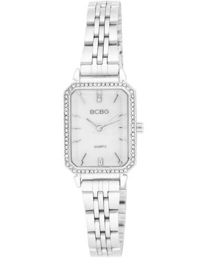 BCBGMAXAZRIA Quartz Rectangle Stainless Steel Watch 23mm - White