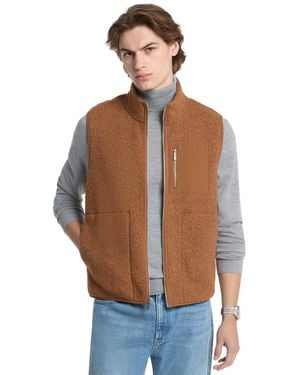 Michael Kors Michael Boucle Stand-collar Regular-fit Vest - Brown