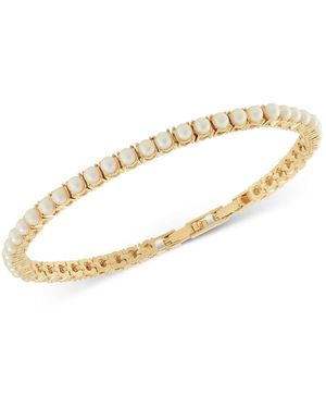 On 34th Tone Imitation Pearl Flex Bracelet - Metallic