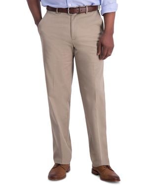 Haggar Iron Free Premium Khaki Classic-fit Flat-front Pant - Natural