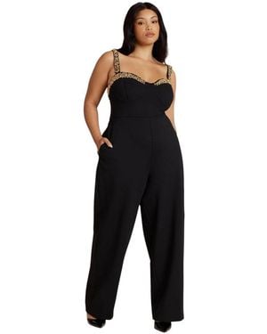 Eloquii Metal Drama Jumpsuit - Black