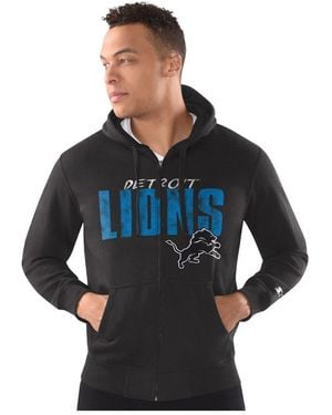 Starter Detroit Lions Distressed Classic Full-zip Hoodie - Blue