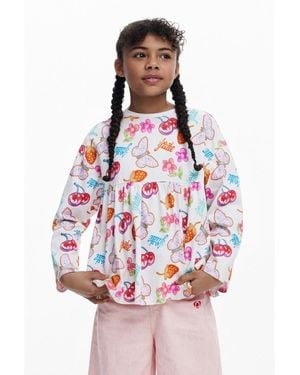 Desigual Girls Girls's A-line Fruit T-shirt - White