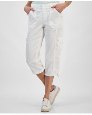 Style & Co. Petite Mid-rise Cargo Capri Pants - Gray