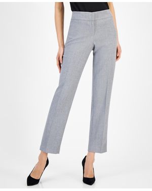 Kasper Stretch-crepe Elastic-back Straight-leg Pants - Blue