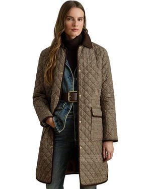 Ralph Lauren Petite Barn Quilted Corduroy-trim Coat - Brown