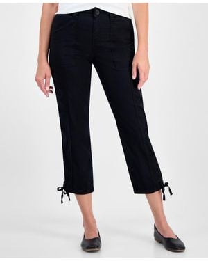 Style & Co. Mid Rise Tie-hem Ankle Pants - Blue