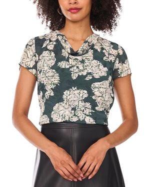 Vince Camuto Cap-sleeve Cowl Neck Blouse - Blue