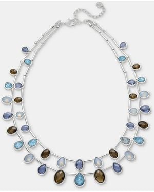 Anne Klein Stone Multi-row Necklace - Blue