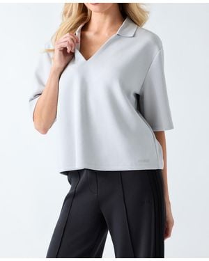 Guess Lyra Short-sleeve Polo Top - Gray