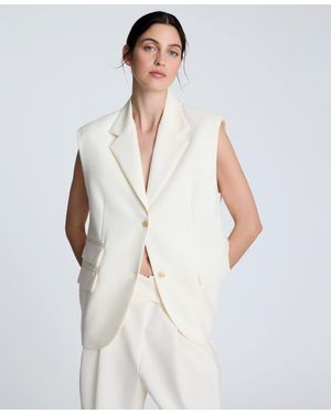 Kenneth Cole Luxe Twill Triple-pocket Vest - White