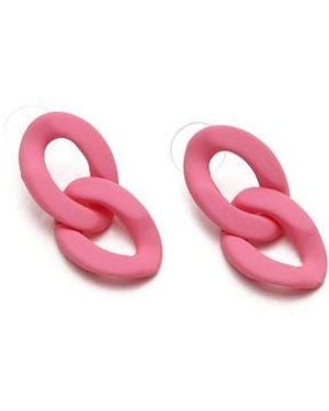 SOH Chainlink Drop Earrings - Pink