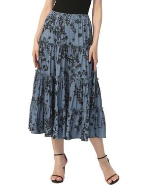 Kimi + Kai Kimi + Kai Tiered Midi Skirt - Blue